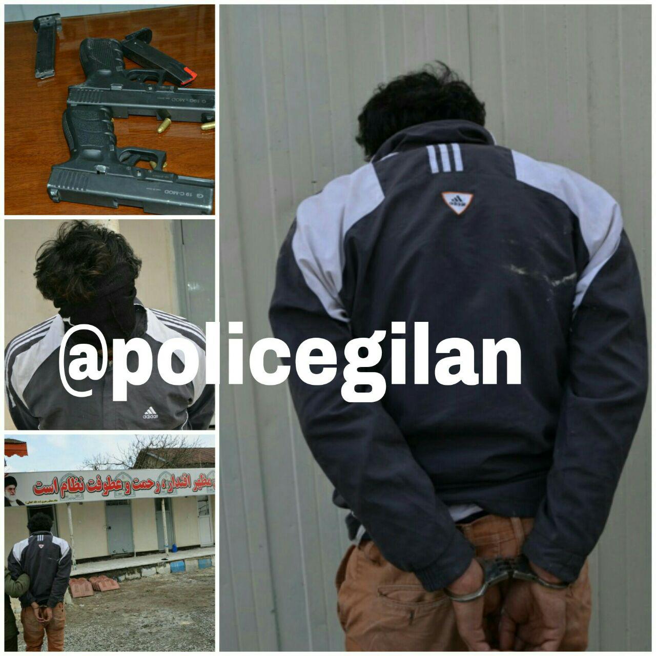دستگیری سارق مسلح بانک بلافاصله بعد از سرقت در لاهیجان + عکس