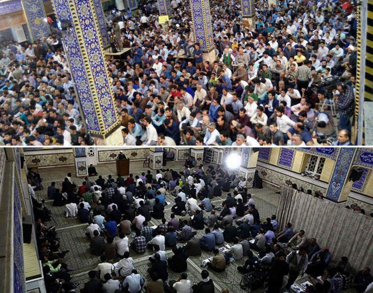 مقایسه استقبال مردم یزد از رئیسی و روحانی +عکس