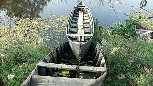 کشف دو قایق در تالاب امیر کلایه لاهیجان +عکس