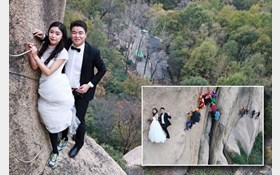 ازدواج عجیب زوج کوهنورد+تصاویر