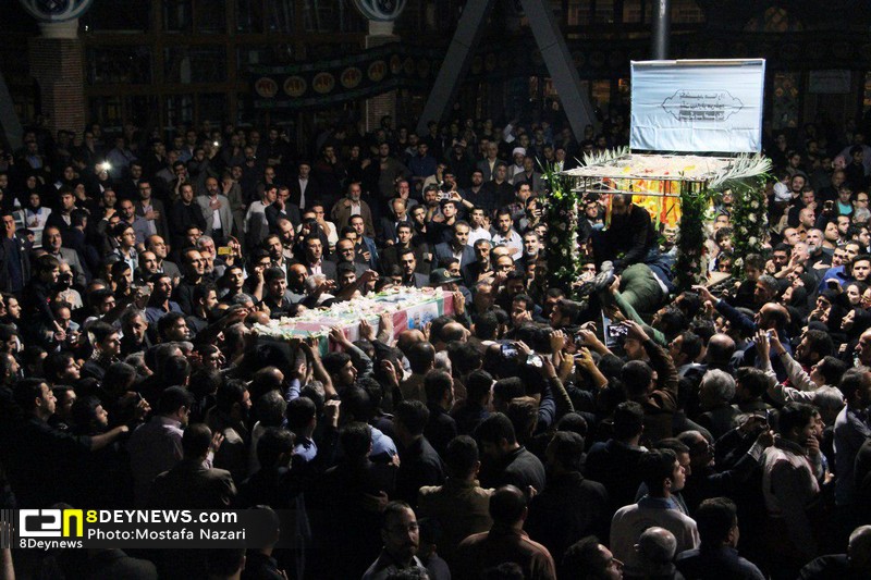 مراسم وداع با شهدای مدافع حرم نوری هریس و نظری در رشت / تصاویر