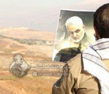 خط و نشان نیروهای مقاومت در مرز اسرائیل با عکس سردار سلیمانی + عکس