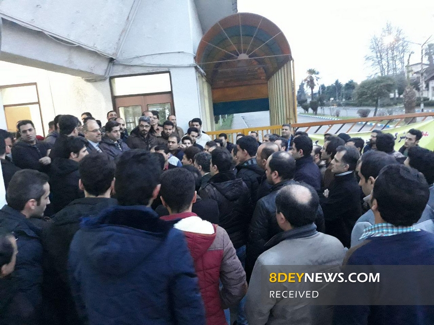 تجمع کارگران شرکت ایران پوپلین در رشت + تصاویر