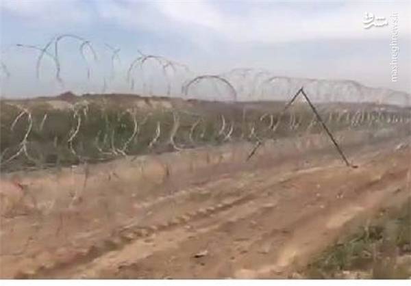 کشیدن سیم خاردار در مرز با نوار غزه +عکس