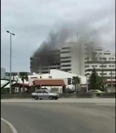 یک کشته و هفت مصدوم در آتش سوزی هتل بانک مرکزی نوشهر