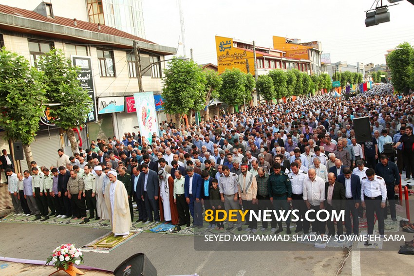 نماز عید فطر در صومعه سرا اقامه شد + تصاویر