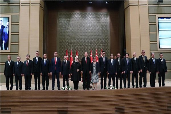 اردوغان کابینه جدید ترکیه را معرفی کرد