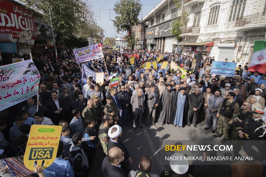 گزارش تصویری/ راهپیمایی یوم الله ۱۳ آبان در انزلی
