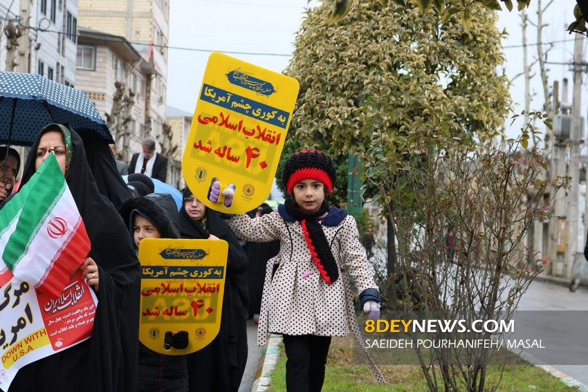 راهپیمایی باشکوه ۲۲ بهمن در ماسال + تصاویر