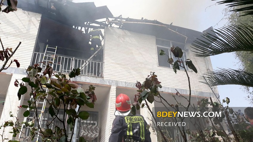 آتش سوزی منزل مسکونی در محله سرچشمه رشت + تصاویر و فیلم