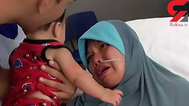 عکسی دردناک از هنگامی که یک مادر پس از ۵ ماه در کما برای اولین بار ماه نوزاد خود را در آغوش کشید