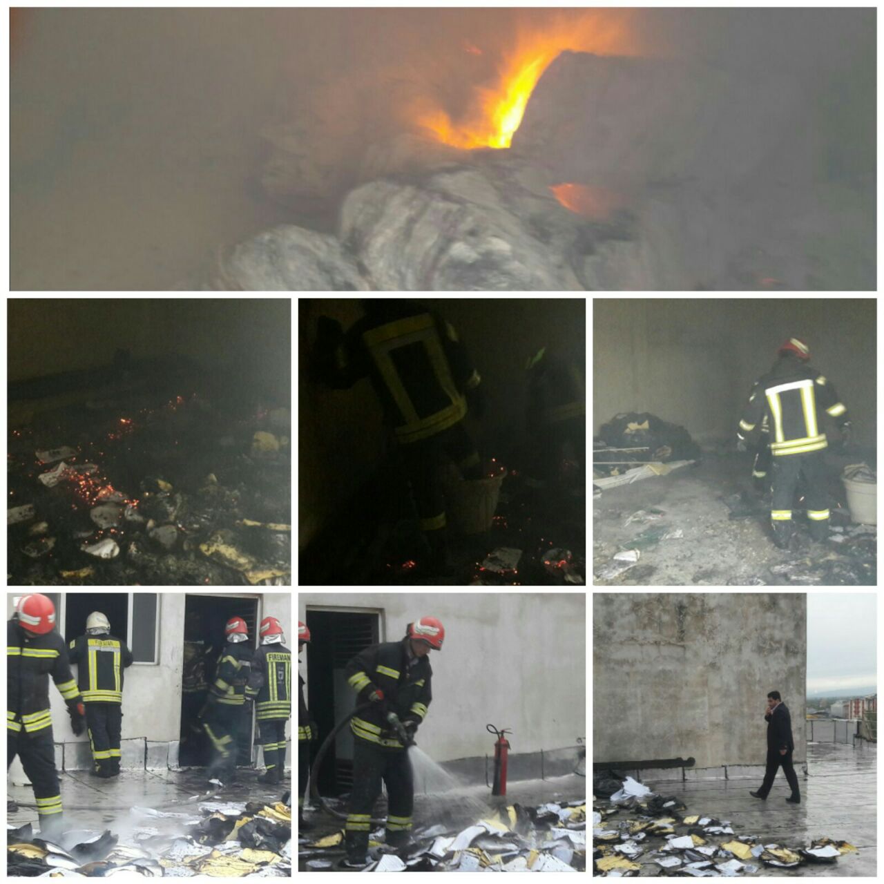 آتش سوزی در ساختمان دانشگاه آزاد رشت +عکس