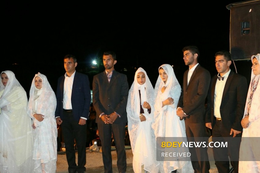 جشن عروسی ۷ زوج جوان در روستای «چم مهر» پلدختر + تصاویر
