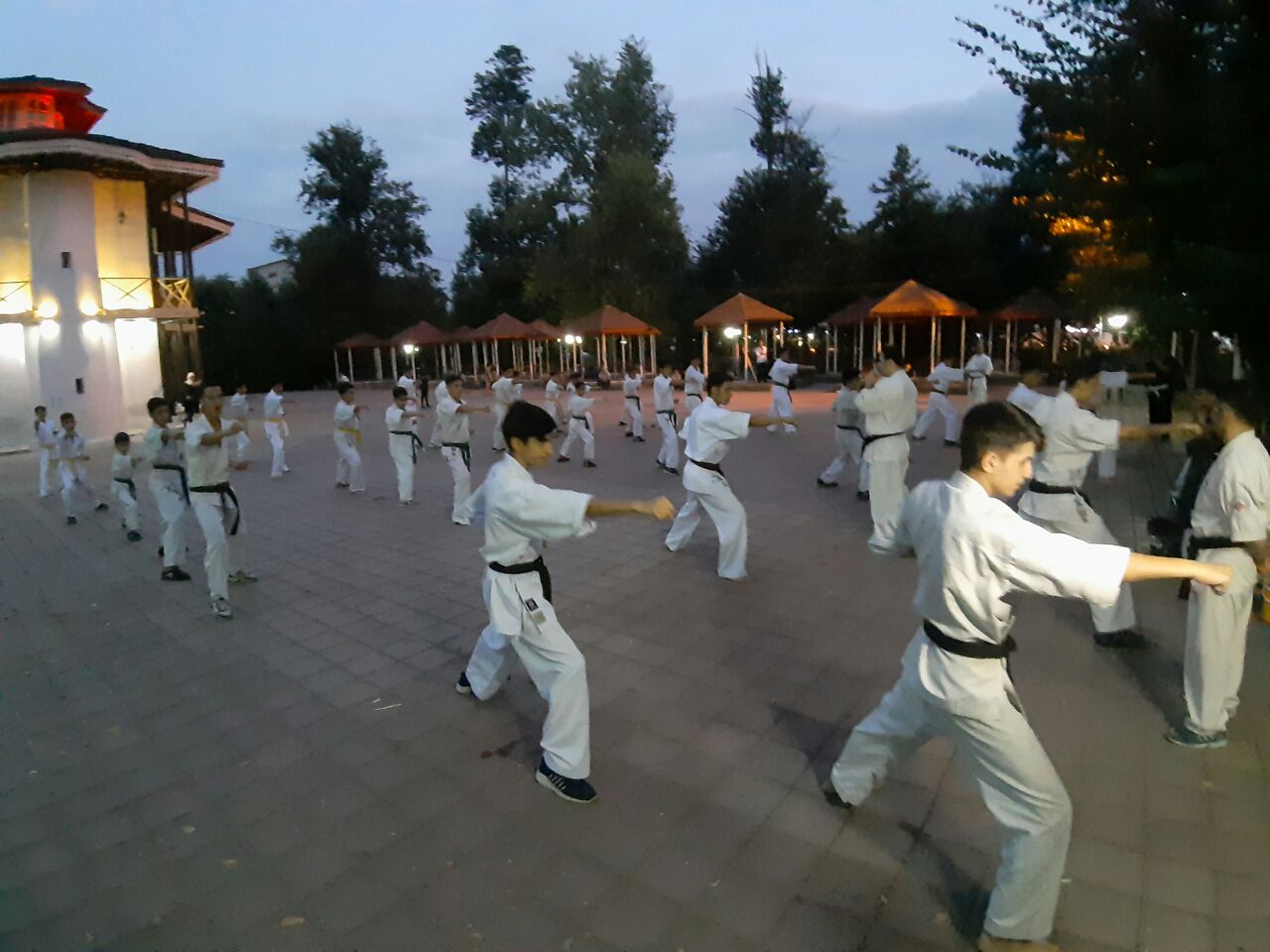 تجمع کاراته کاهای نوجوان در پارک قدس رشت