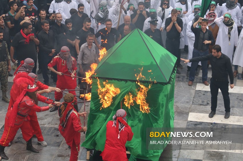 آتش زدن خیام حسینی در آستانه اشرفیه +تصاویر