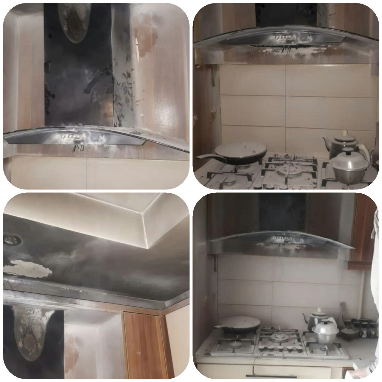 آتش سوزی هود آشپزخانه آپارتمانی در رشت