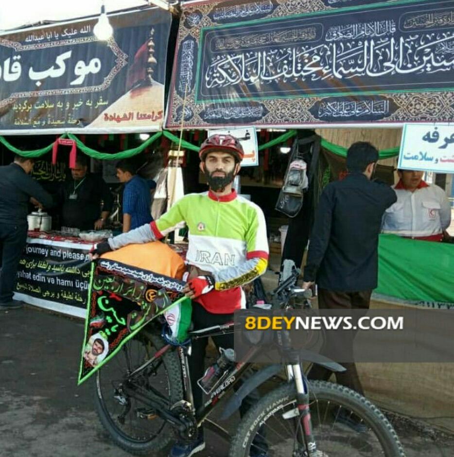 دوچرخه سوار گیلانی به عشق اباعبدالله (ع) از رشت تا کربلا رکاب می زند + تصاویر