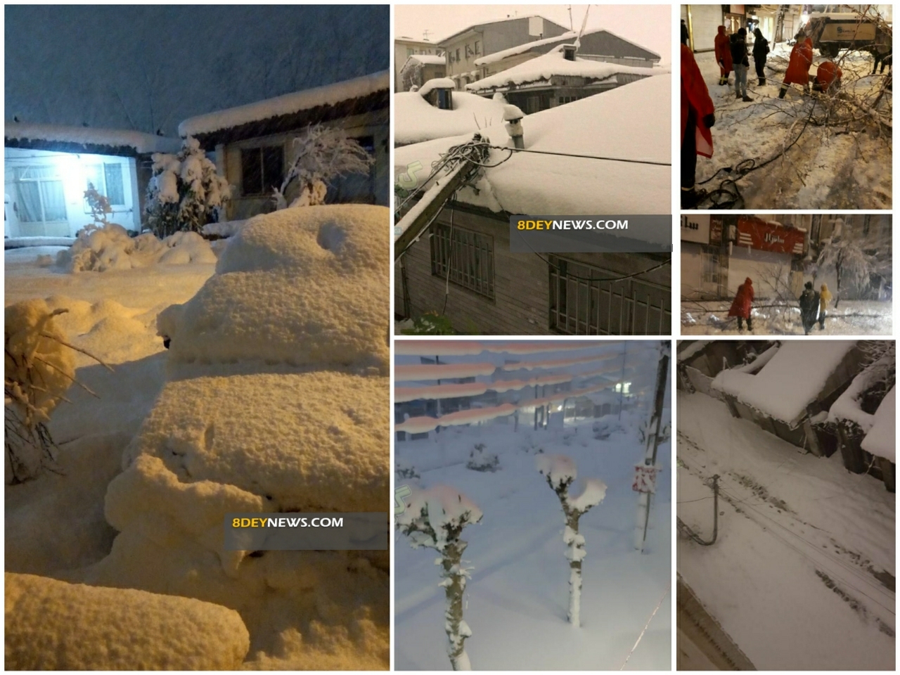 قطعی برق در پی بارش شدید برف در گیلان/ از کار افتادن سیستم گرمایشی آپارتمان ها و منازل مسکونی + عکس