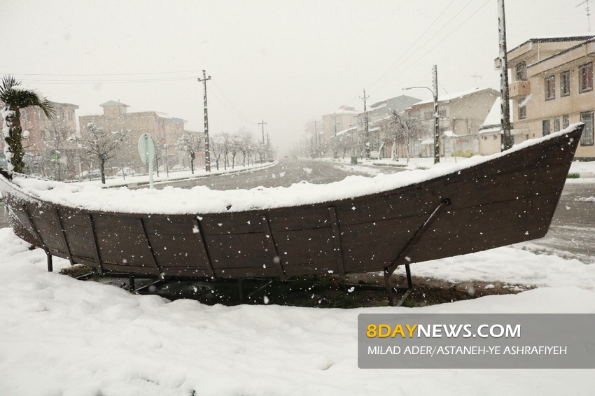 گزارش تصویری/ بارش برف در آستانه اشرفیه