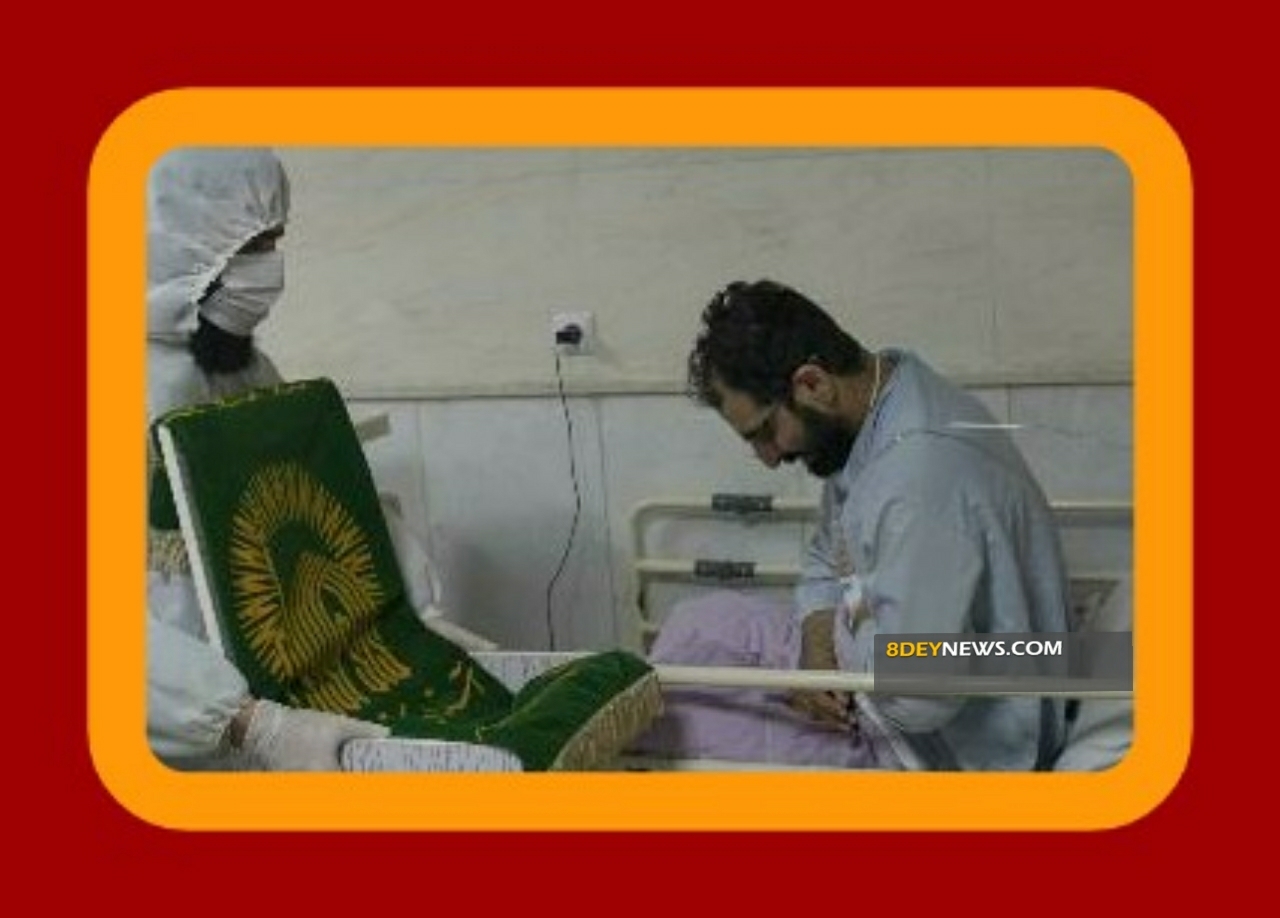 اشک شوق بیماران با دیدن پرچم گنبد امام رضا در بیمارستان رازی رشت + تصاویر