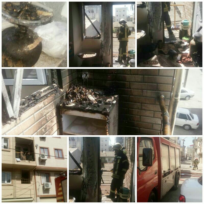 آتش سوزی منزل مسکونی در حمیدیان رشت