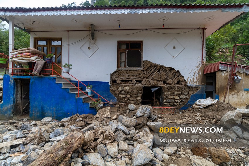 خسارت سیل و تخریب منازل مسکونی در تالش + تصاویر