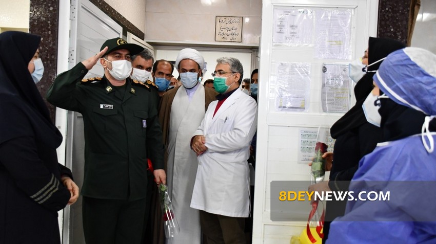 ادای احترام یک مقام نظامی به پرستاران بیمارستان پورسینا رشت + تصاویر