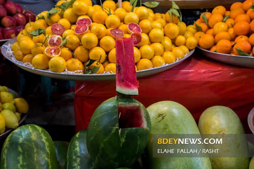 گزارش تصویری/ حال و هوای بازار رشت در آستانه شب یلدا