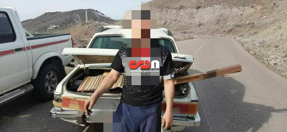 دستگیری سارقان تابلوهایی راهنمایی رانندگی لوشان - جیرنده توسط بخشدار !+ فیلم