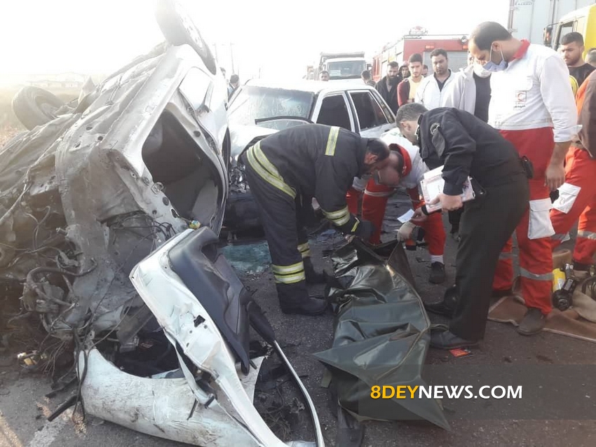 تصادف شدید ۴ خودرو در جاده سراوان به فومن/ هفت نفر کشته و زخمی شدند +تصاویر