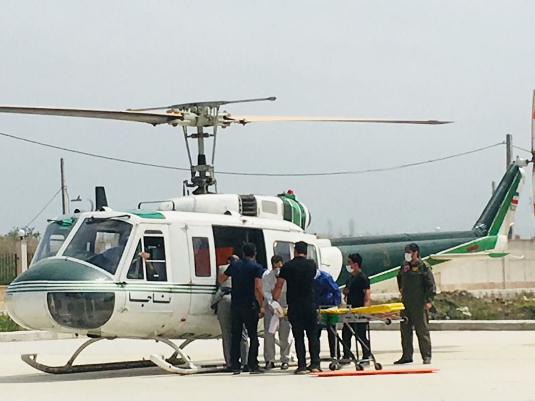 پرواز بالگرد اورژانس گیلان برای نجات بیمار لنگرودی
