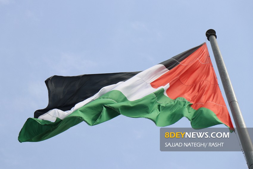 تصاویر| اهتزاز پرچم فلسطین در رشت