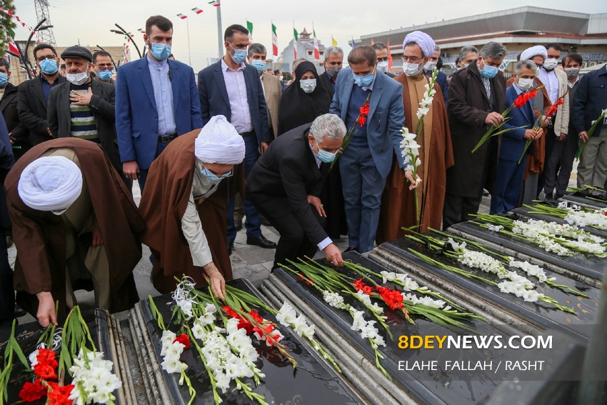 تصاویر| ادای احترام به مقام شامخ شهدا در گلزار شهدای رشت