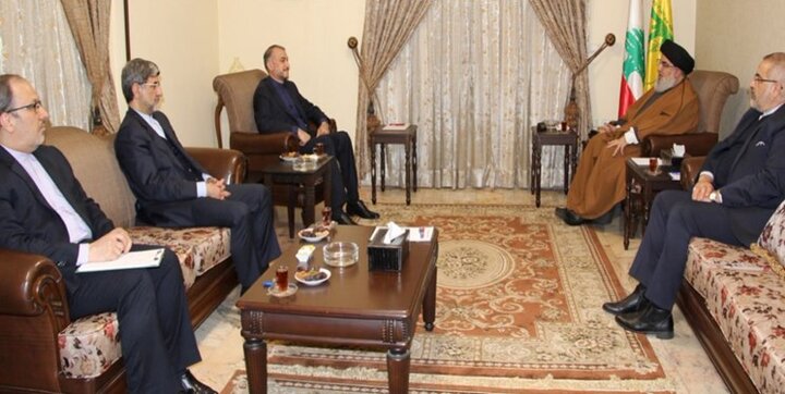 وزیر امور خارجه با سیدحسن نصرالله دیدار کرد