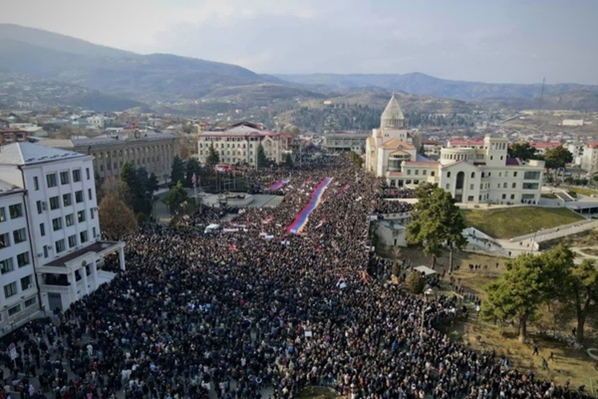 تظاهرات اهالی قره‌باغ علیه جمهوری آذربایجان+ فیلم و تصاویر