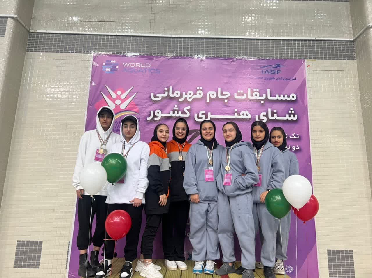 درخشش دختران گیلانی در مسابقات جام قهرمانی شنای هنری کشور