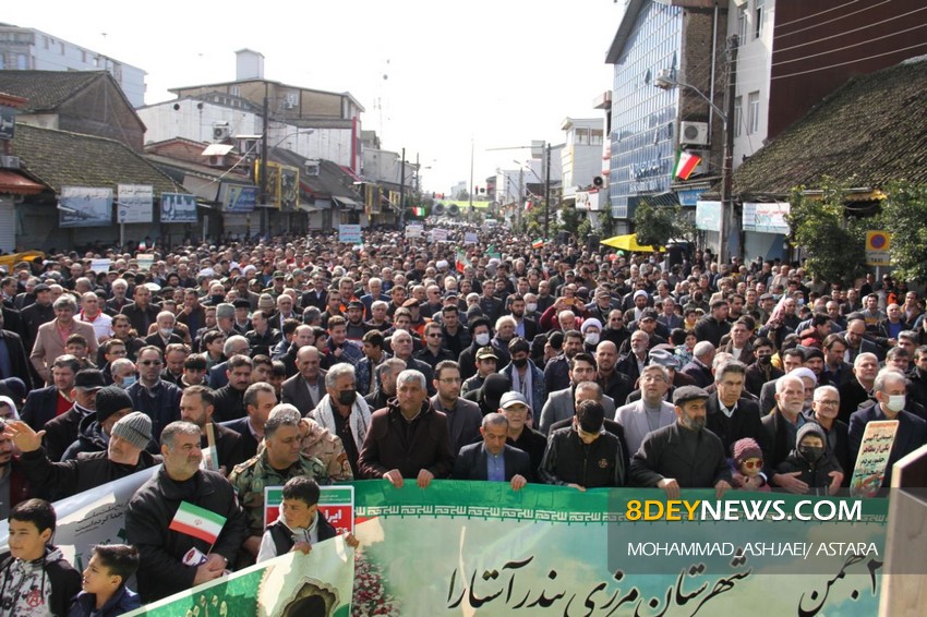 تصاویر| حضور پرشور آستارایی‌ها در راهپیمایی ۲۲ بهمن