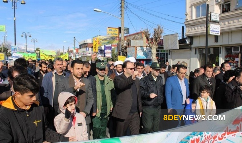 راهپیمایی مردم رضوانشهر در جشن پیروزی انقلاب ایران+ فیلم و تصاویر