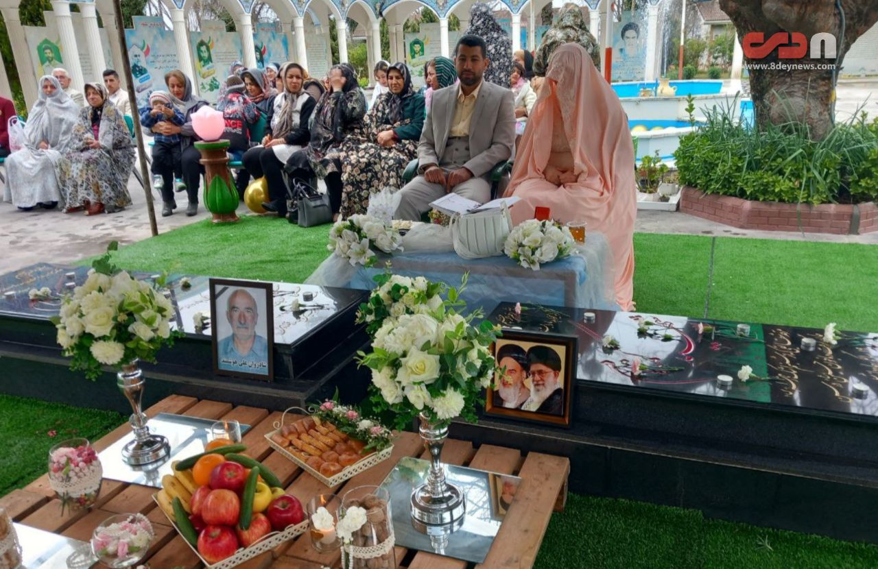 جشن ازدواج زوج چابکسری در جوار مزار شهدای گمنام