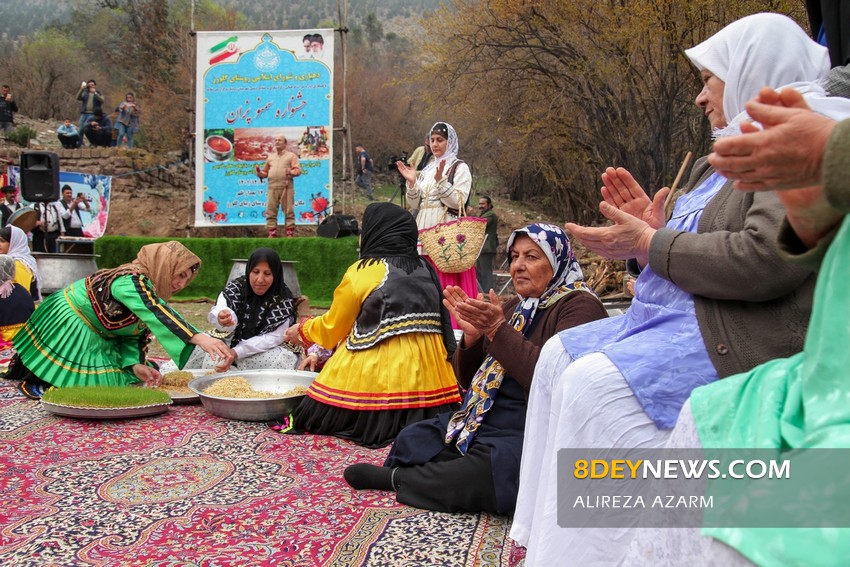 تصاویر| جشنواره سمنوپزان در روستای کلورز رستم‌آباد