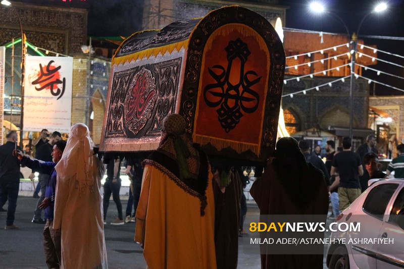 تصاویر| آیین تشییع نمادین حضرت علی(ع) در آستانه اشرفیه