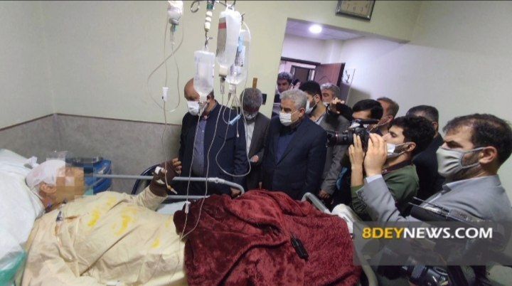عیادت وزیر کشور از مصدومان حادثه آتش‌سوزی لنگرود | تصاویر
