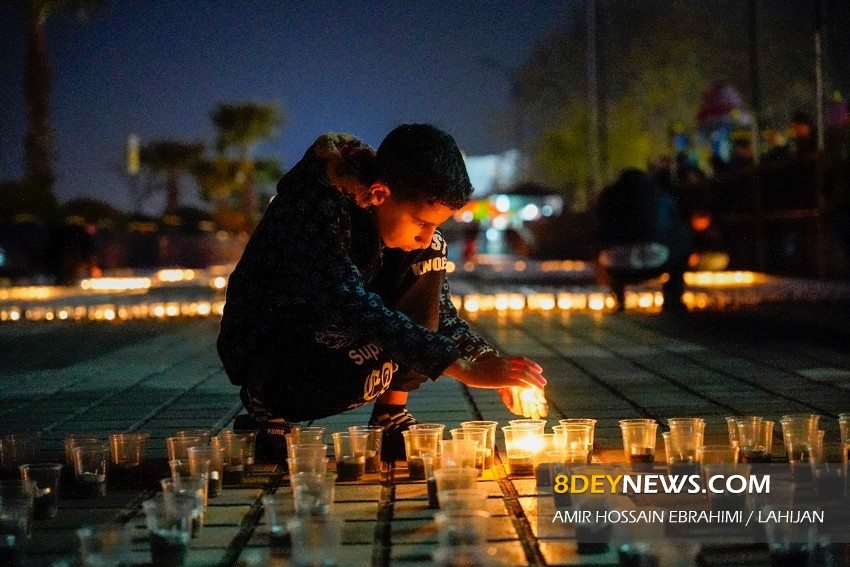 همدلی لاهیجانی‌ها با مردم غزه با روشن‌کردن ۳۳ هزار شمع | تصاویر